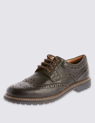 Leather Heavy Sole Brogue Shoes